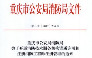 重庆关于开展消防技术服务机构资质许可和注册管理的通知